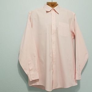 L.L.Bean Size L-Tall Long Sleeve Dress Shirt Peach